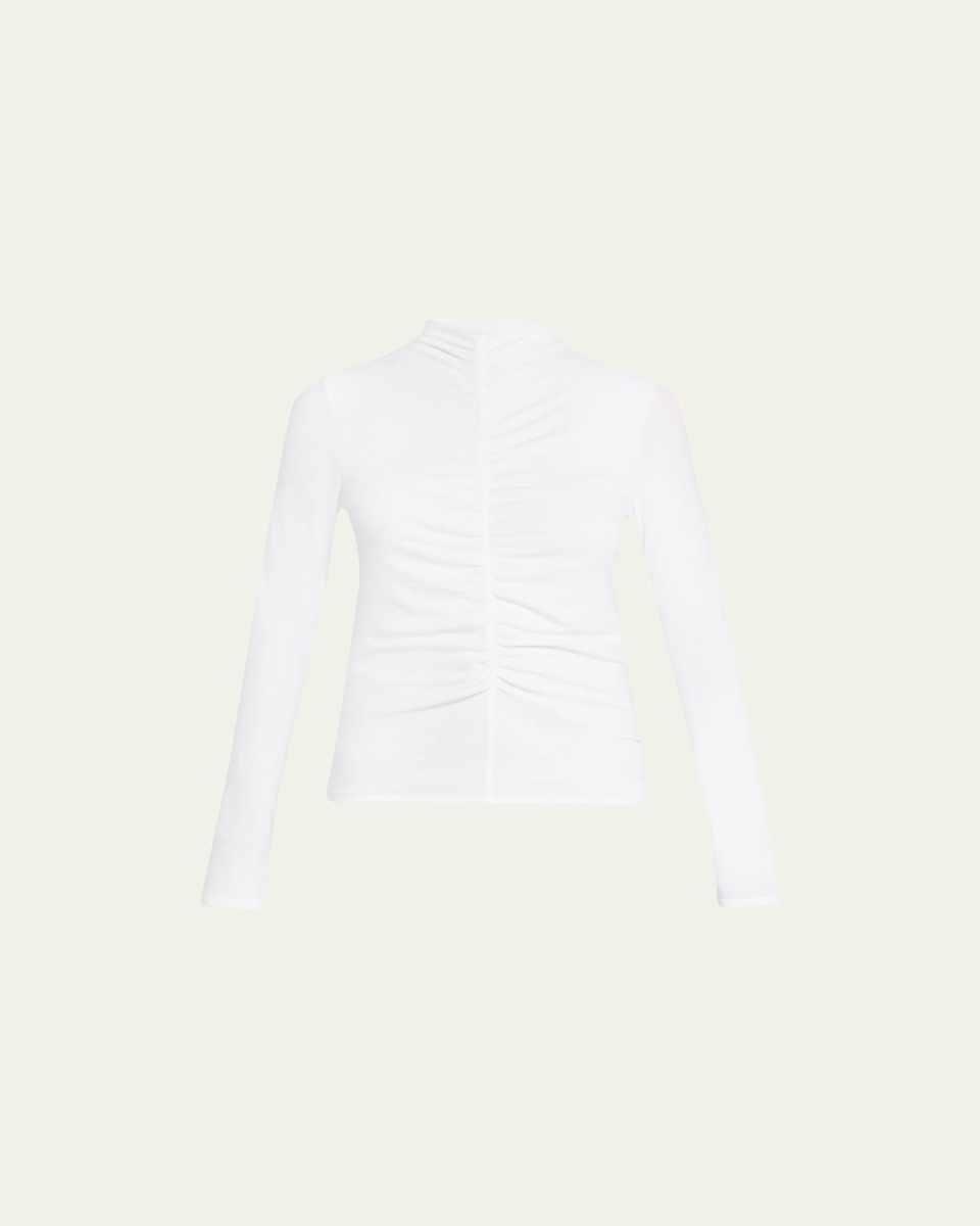 Theresa Knit Ruched Turtleneck